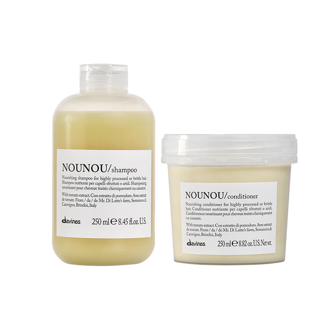 Davines NOUNOU Szampon + odżywka do włosów zniszczonych 250 ml + 250 ml