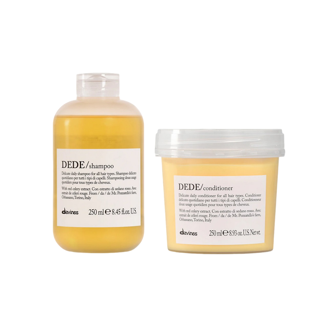 DAVINES DEDE Szampon + odżywka zestaw do codziennej pielęgnacji 250 ml + 250 ml